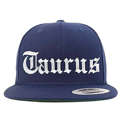 Trendy Apparel Shop Taurus Old English Embroidered Flatbill Snapback