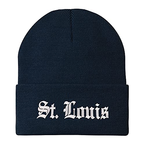Trendy Apparel Shop St Louis Old English Embroidered Long Cuff Winter Beanie