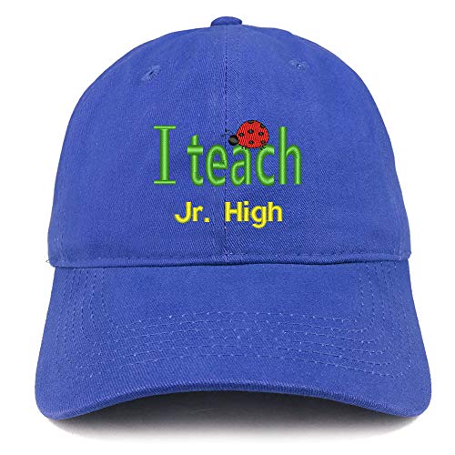 Trendy Apparel Shop I Teach Jr High Embroidered Soft Crown 100% Brushed Cotton Cap