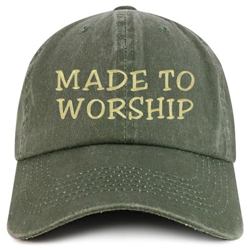 Trendy Apparel Shop Made to Worship Embroidered Pigment Dyed Cotton Baseball Cap