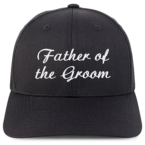 Trendy Apparel Shop Father of The Groom Embroidered Wedding Party 6 Panel Structured Baseball Cap