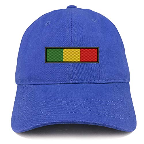 Trendy Apparel Shop Africa Green Yellow RED Flag Embroidered Soft Crown 100% Brushed Cotton Cap