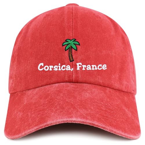 Trendy Apparel Shop Corsica France with Palm Tree Embroidered Pigment Dyed Cotton Baseball Cap