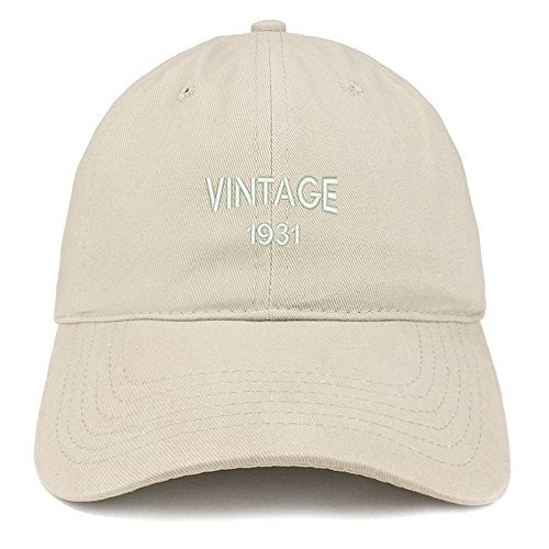 Trendy Apparel Shop Small Vintage 1931 Embroidered 90th Birthday Adjustable Cotton Cap