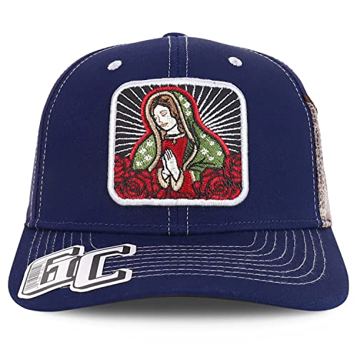 Trendy Apparel Shop Lady of Guadalupe Maria Embroidered Laser Punching Back Cap