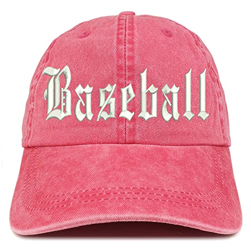 Trendy Apparel Shop Old English Baseball Washed Pigment Dyed Baseball Cap