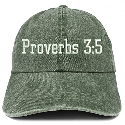 Trendy Apparel Shop Proverbs 3:5 Washed Pigment Dyed Baseball Cap