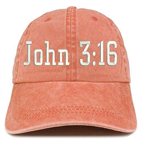 Trendy Apparel Shop John 3:16 Washed Pigment Dyed Baseball Cap