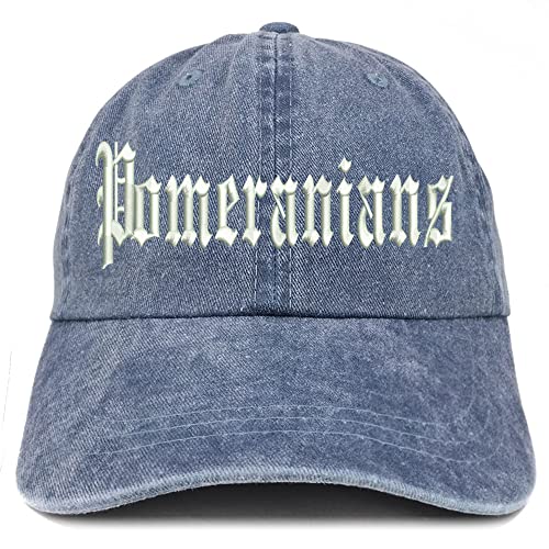 Trendy Apparel Shop Old English Pomeranians Washed Pigment Dyed Baseball Cap