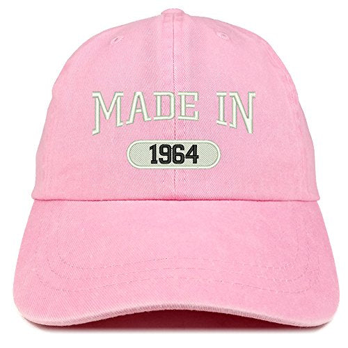 Trendy Apparel Shop Made in 1964 Embroidered 57th Birthday Washed Baseball Cap