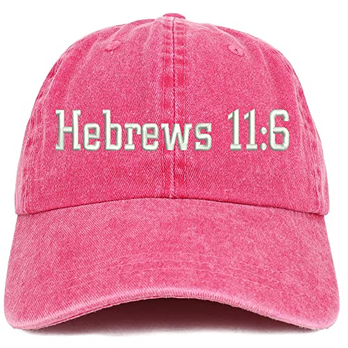 Trendy Apparel Shop Hebrew 11:6 Washed Pigment Dyed Baseball Cap