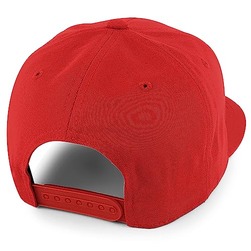 Trendy Apparel Shop 100% Cotton Plain Structured 6 Panels Flatbill Snapback Baseball Cap