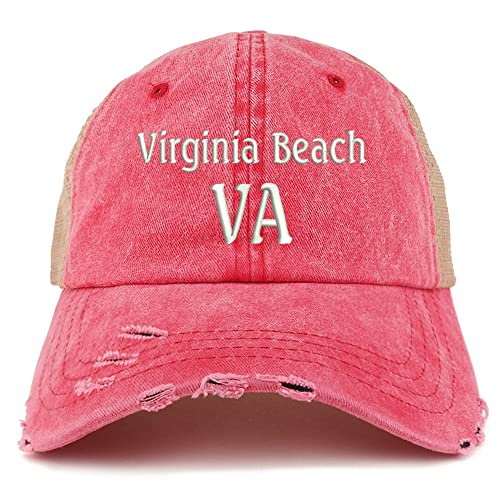 Trendy Apparel Shop Virginia Beach VA Embroidered Frayed Bill Trucker Mesh Back Cap