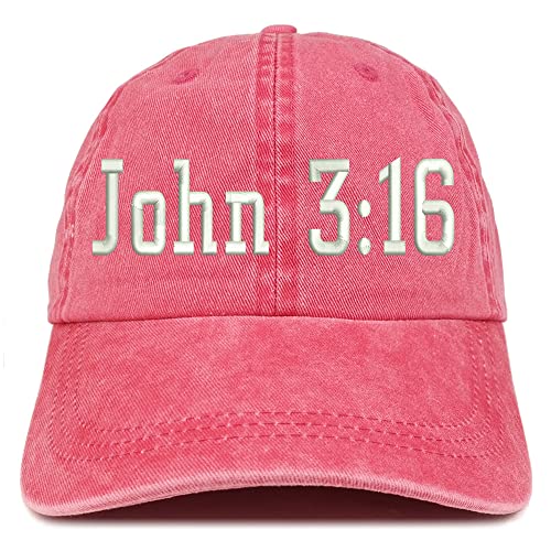 Trendy Apparel Shop John 3:16 Washed Pigment Dyed Baseball Cap