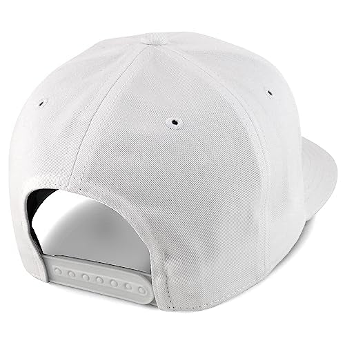 Trendy Apparel Shop 100% Cotton Plain Structured 6 Panels Flatbill Snapback Baseball Cap