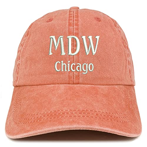 Trendy Apparel Shop MDW Chicago Embroidered Pigment Dyed Washed Baseball Cap