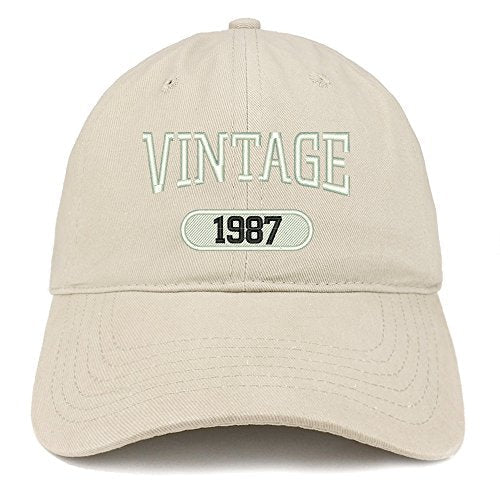Trendy Apparel Shop Vintage 1987 Embroidered 34th Birthday Relaxed Fitting Cotton Cap