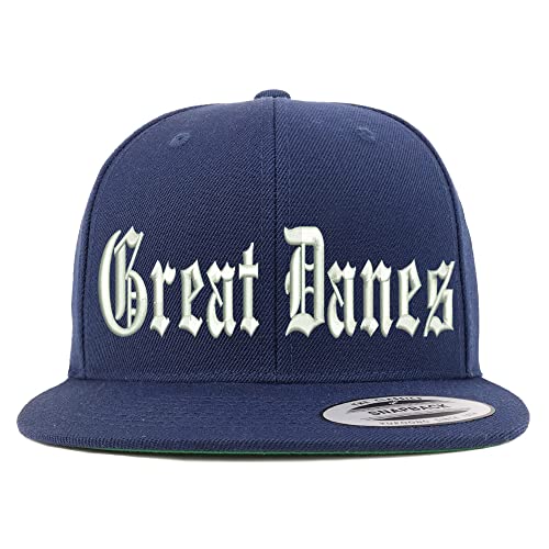 Trendy Apparel Shop Old English Great Danes Embroidered Flatbill Snapback