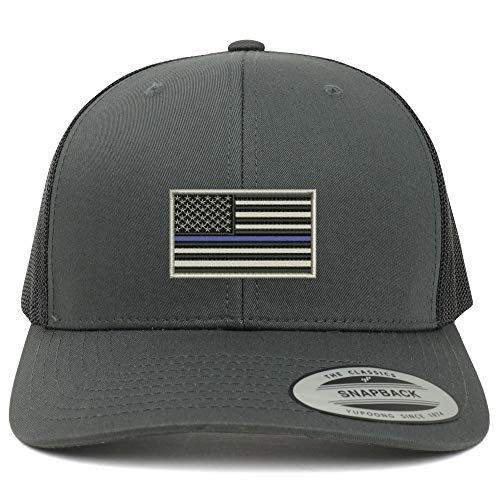 Trendy Apparel Shop Flexfit XXL USA TBL Flag Embroidered Retro Trucker Mesh Cap