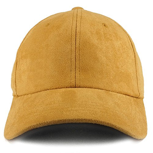 Trendy Apparel Shop Plain Faux Suede Leather Adjustable Structured Baseball Cap