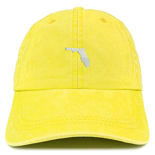 Trendy Apparel Shop Florida State Map Embroidered Washed Cotton Adjustable Cap
