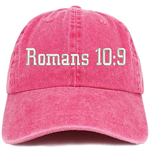 Trendy Apparel Shop Romans 10:9 Washed Pigment Dyed Baseball Cap