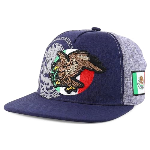 Trendy Apparel Shop Mexico Independence Eagle Embroidered Flat Bill Snapback Cap