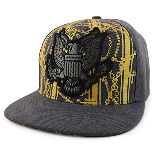 Trendy Apparel Shop Money Eagle Embroidered Flatbill Snapback Baseball Cap