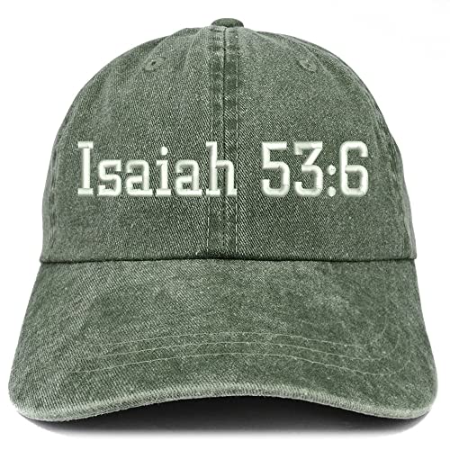 Trendy Apparel Shop Isaiah 53:6 Washed Pigment Dyed Baseball Cap