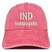 Trendy Apparel Shop IND Indianapolis Embroidered Pigment Dyed Washed Baseball Cap