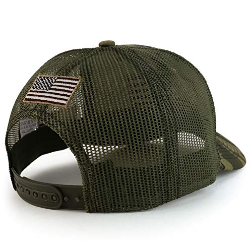 Trendy Apparel Shop 3D USA Flag Embroidered Structured Snapback Mesh Back Cap