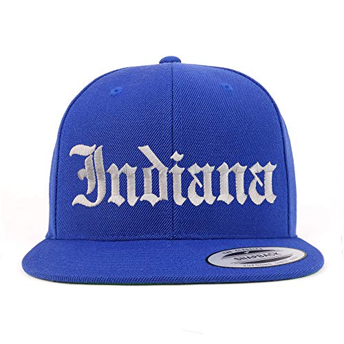 Trendy Apparel Shop Indiana State Old English Embroidered Flatbill Snapback