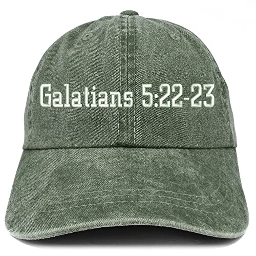 Trendy Apparel Shop Galatians 5:22-23 Washed Pigment Dyed Baseball Cap