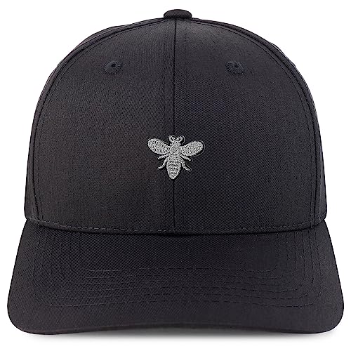 Trendy Apparel Shop Silver Bee Embroidered Patch Structured 6 Panel Snapback Baseball Cap