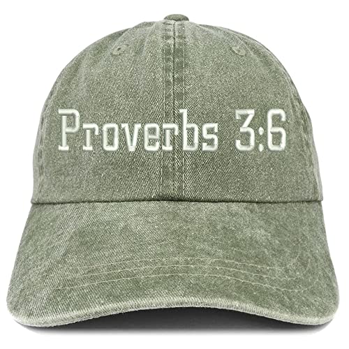 Trendy Apparel Shop Proverbs 3:6 Washed Pigment Dyed Baseball Cap