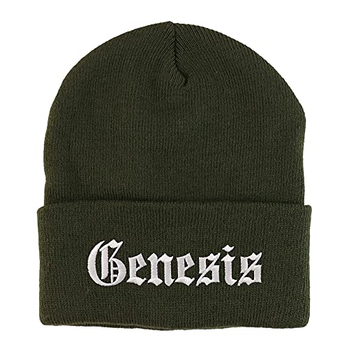 Trendy Apparel Shop Genesis Old English Embroidered Long Cuff Beanie