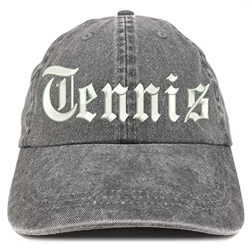 Trendy Apparel Shop Old English Tennis Washed Pigment Dyed Baseball Cap