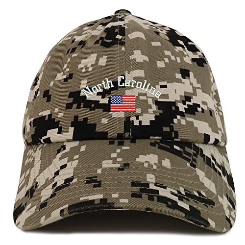 Trendy Apparel Shop North Carolina USA Flag Low Profile Soft Cotton Baseball Cap