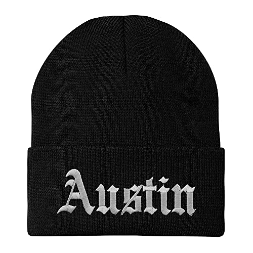 Trendy Apparel Shop Austin Old English Embroidered Long Cuff Beanie