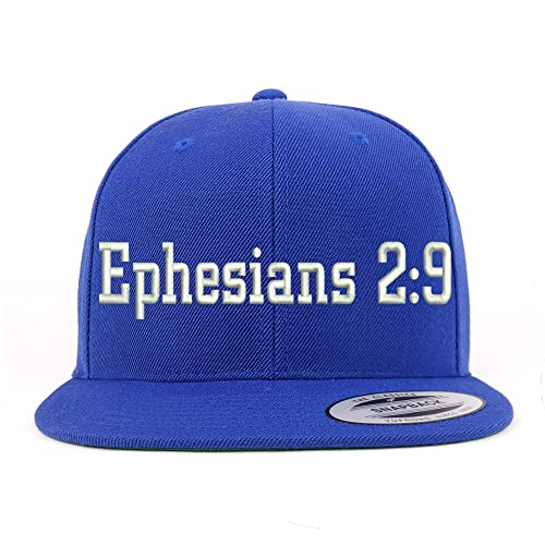 Trendy Apparel Shop Ephesians 2:9 Embroidered Flatbill Snapback