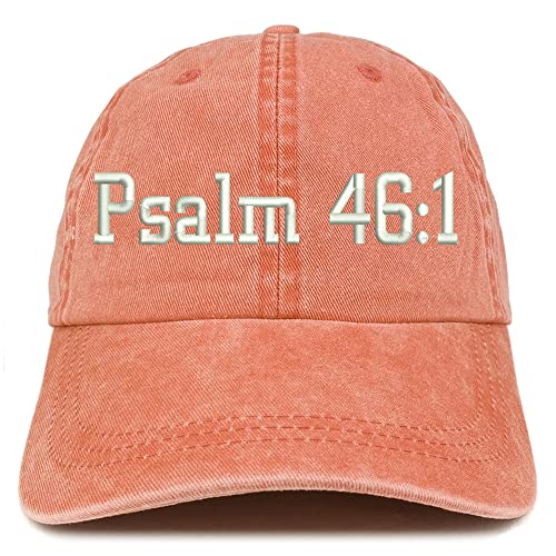 Trendy Apparel Shop Psalm 46:1 Washed Pigment Dyed Baseball Cap