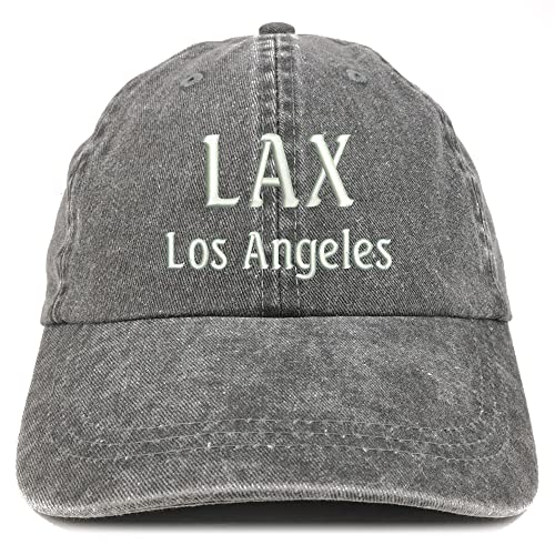 Trendy Apparel Shop LAX Los Angeles Embroidered Pigment Dyed Washed Baseball Cap