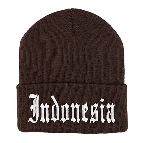 Trendy Apparel Shop Indonesia Old English Embroidered Long Cuff Beanie