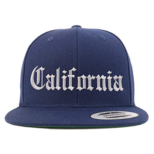 Trendy Apparel Shop California State Old English Embroidered Flatbill Snapback
