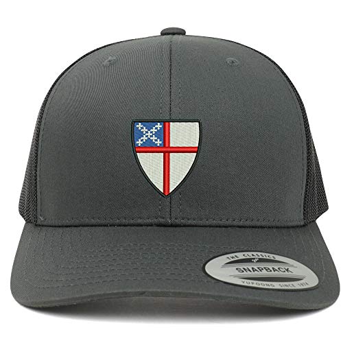 Trendy Apparel Shop Flexfit Episcopal Shield Embroidered Retro Trucker Mesh Cap