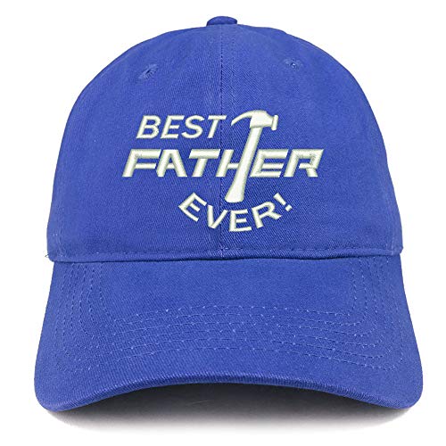 Trendy Apparel Shop Best Father Ever Embroidered Soft Crown 100% Brushed Cotton Cap