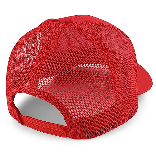 Trendy Apparel Shop Big Ladybug Embroidered Patch Structured 6 Panel Mesh Back Trucker Cap