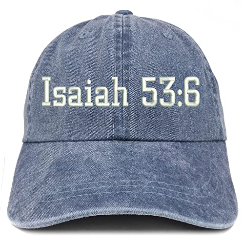 Trendy Apparel Shop Isaiah 53:6 Washed Pigment Dyed Baseball Cap