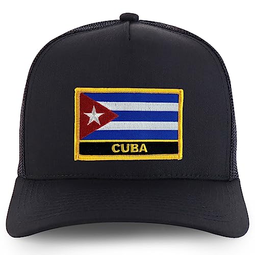 Trendy Apparel Shop Cuba Flag Embroidered Patch 5 Panel Pro Style Mesh Back Cap