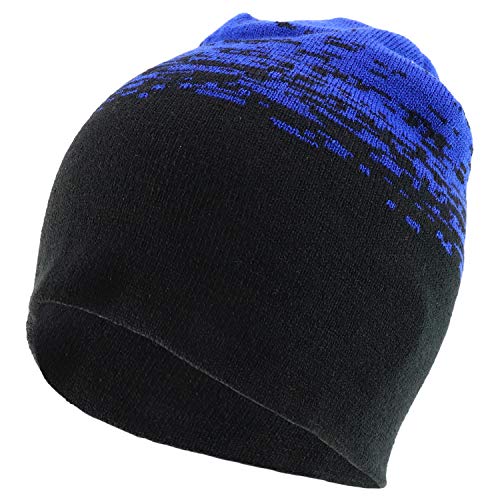 Trendy Apparel Shop Made in USA Static Pattern Designed Knit Short Winter Beanie